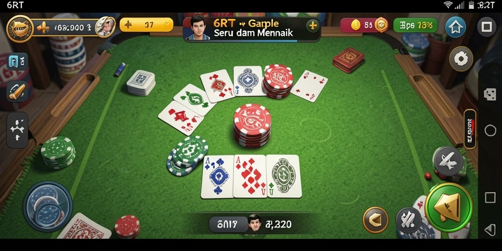 Screenshot gameplay 6RT menampilkan aksi seru permainan Gaple.