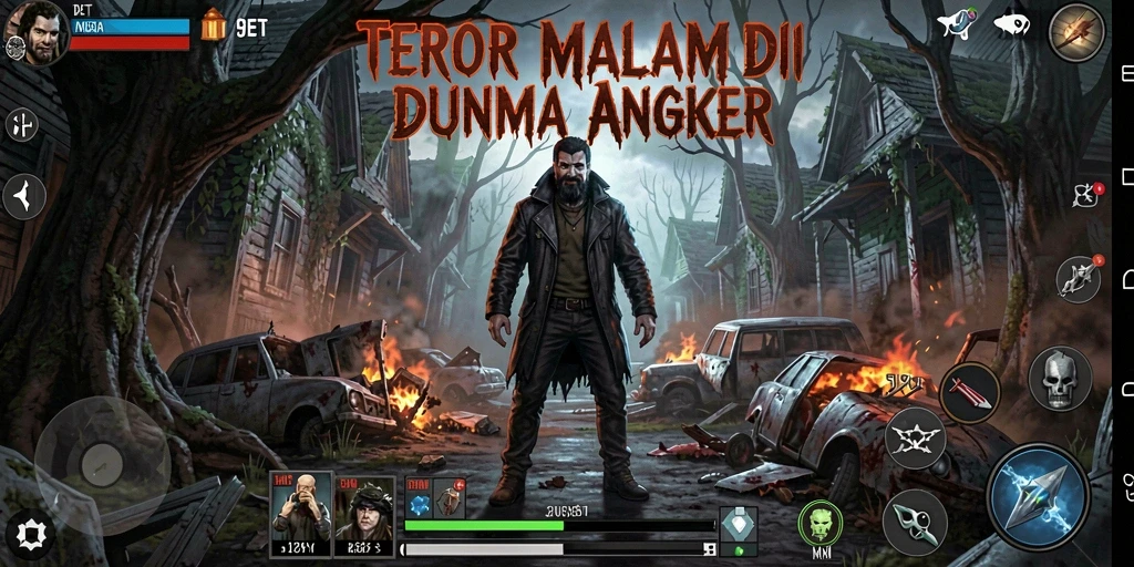 Tampilan gameplay menyeramkan dalam 9ET yang penuh dengan kegelapan.
