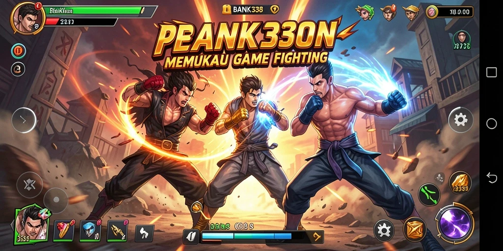 Screenshot BANK338 menunjukkan aksi pertarungan yang seru dan dinamis.