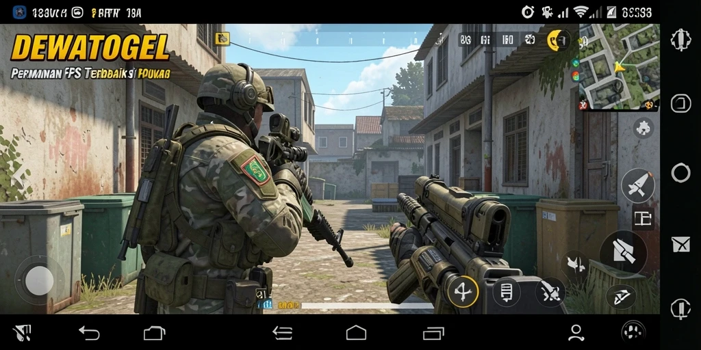 Screenshot gameplay DEWATOGEL menunjukkan aksi menegangkan dalam pertarungan FPS.
