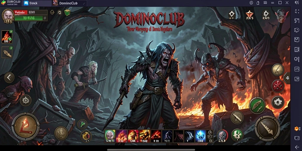 Tangkapan layar gameplay <strong>DOMINOCLUB</strong> menunjukkan suasana horor yang mencekam dan menegangkan.
