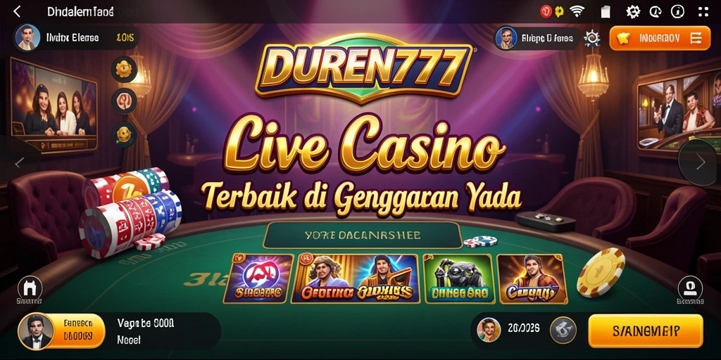 Tampilan menarik dari gameplay DUREN777 dengan dealer profesional dalam Live Casino.