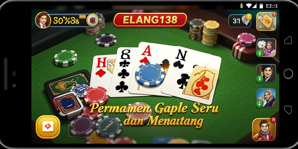 Screenshot menunjukkan gameplay seru dalam permainan Gaple.
