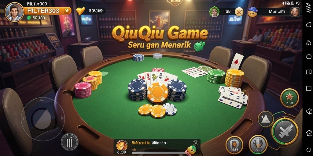 Tampilan gameplay QiuQiu yang seru dan interaktif.