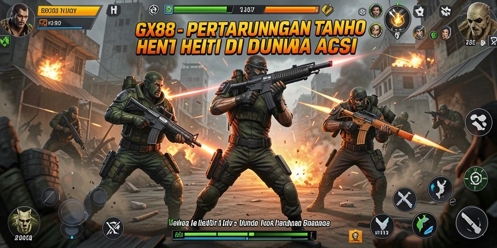 Tampilan menegangkan saat bertarung dalam GX88 dengan aksi yang cepat.
