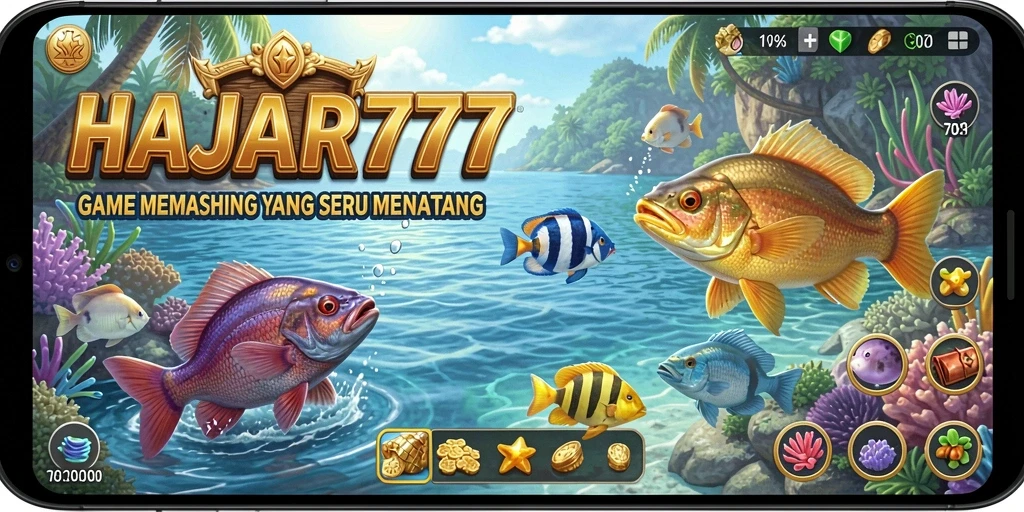 Tampilan gameplay memancing yang mendebarkan dan realistis di HAJAR777.