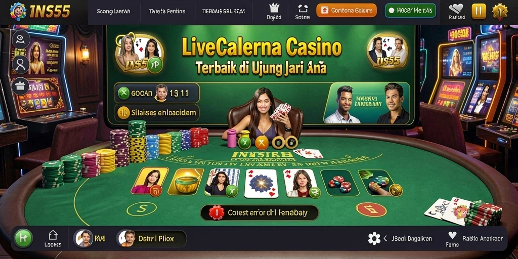 Gambaran gameplay Live Casino yang mendebarkan di INS55.