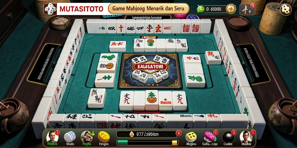 Tampilan gameplay menarik dari MUTASITOTO dengan ubin Mahjong.